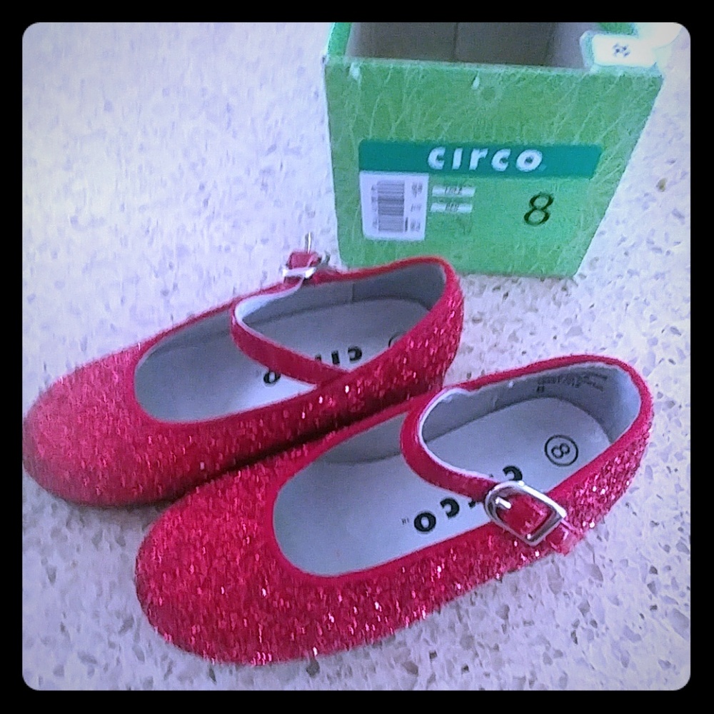 Kids Red Glitter Shoes size 8